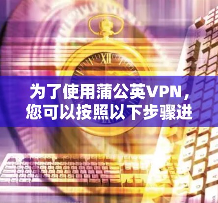 为了使用蒲公英VPN，您可以按照以下步骤进行操作