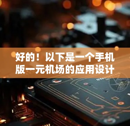 好的!以下是一个手机版一元机场的应用设计,旨在帮助用户在一个手机上轻松进入机场,并管理行李和支付 好的!以下是一个手机版一元机场的应用设计,旨在帮助用户在一个手机上轻松进入机场,并管理行李和支付